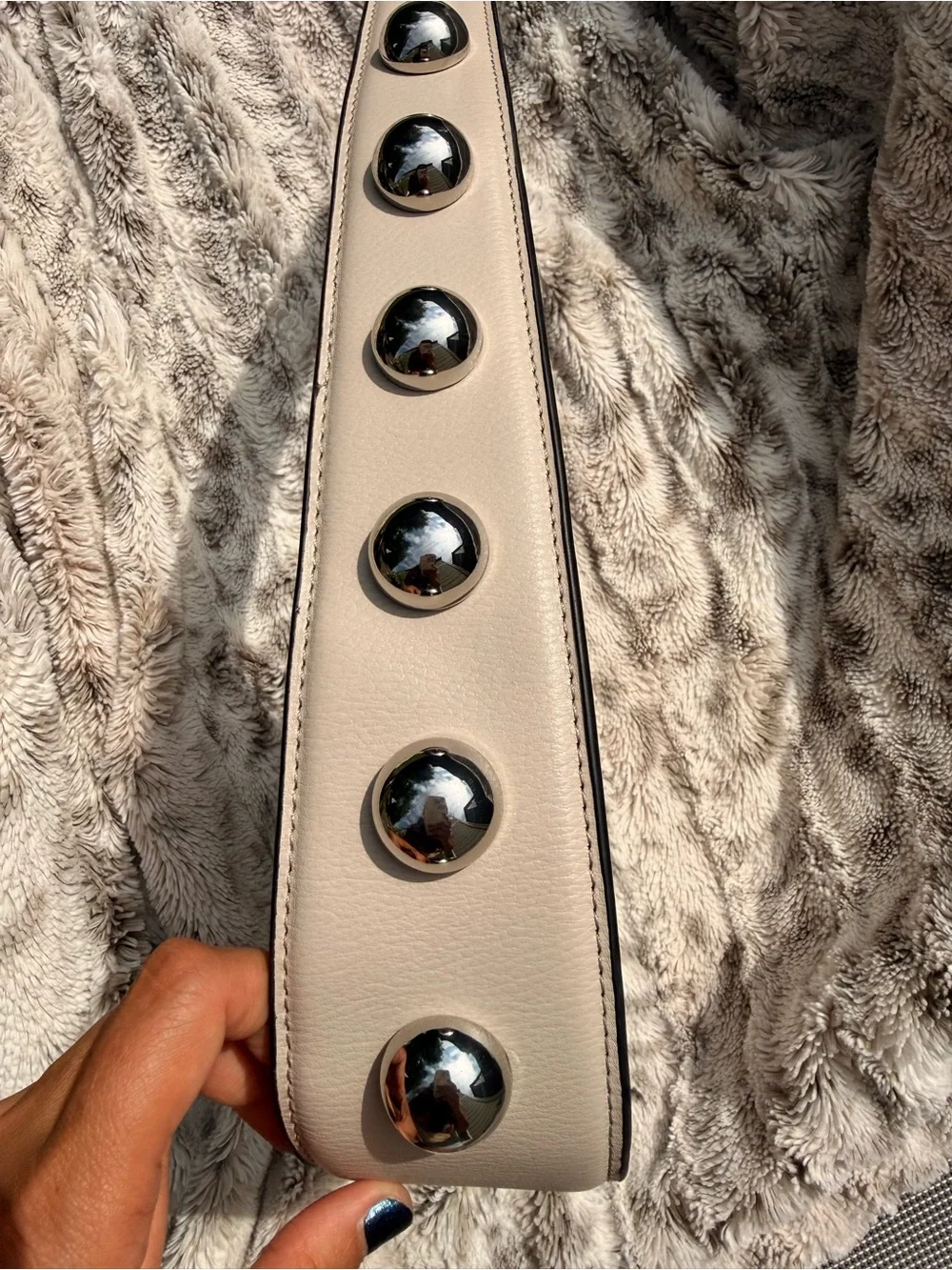 BCBG Faux-Leather Hobo Shoulder Bag in Pale Pink